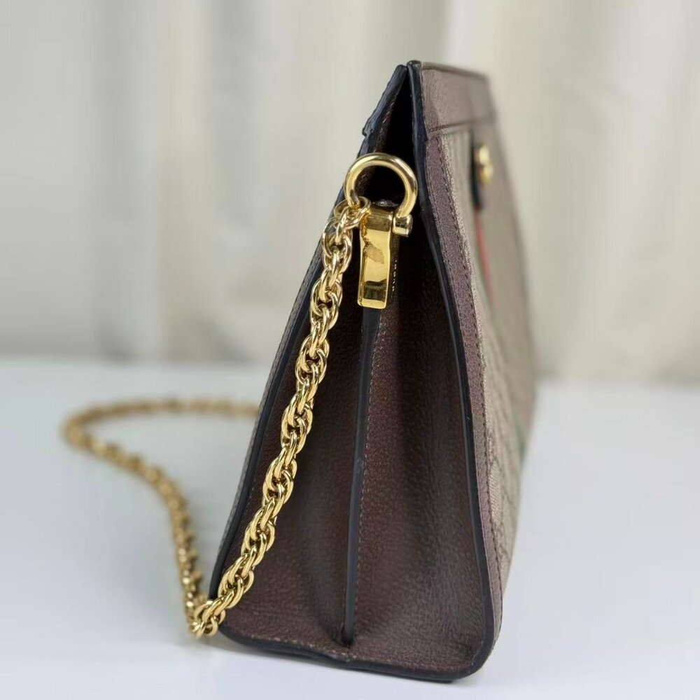 Gucci GG Logo Supreme Large Ophidia Large Shoulder Bag with Iconi Chian - Picture 2 of 10